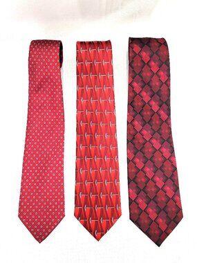 Lot of 3 Men’s 100% Silk Ties: Kenneth Roberts, Sabatini,  & Stacy Adams